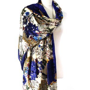 Luxury Long Silk Velvet Scarf Shawl Wrap